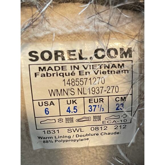 Sorel Boots Women's Size 6 Tofino Faux Fur Lined Mid-Calf Waterproof Tan Black - Picture 2 of 13